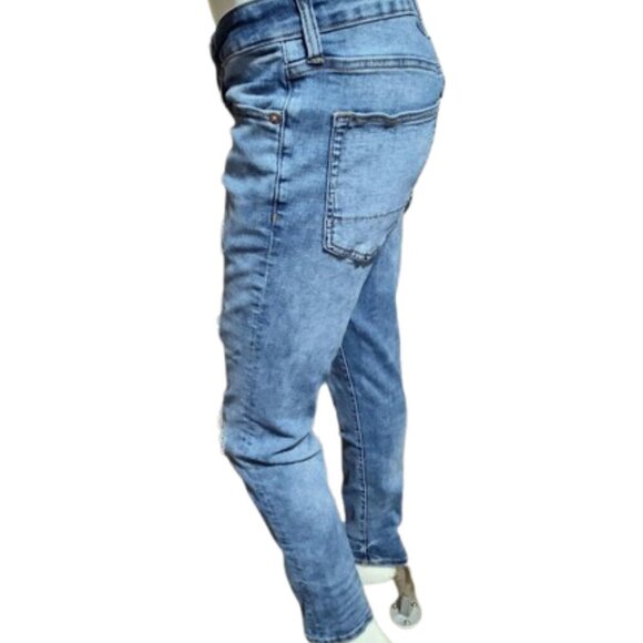 Aeropostale Super Skinny Men's Distressed Blue Jeans Size 32/30 Medium Washed - Picture 7 of 8